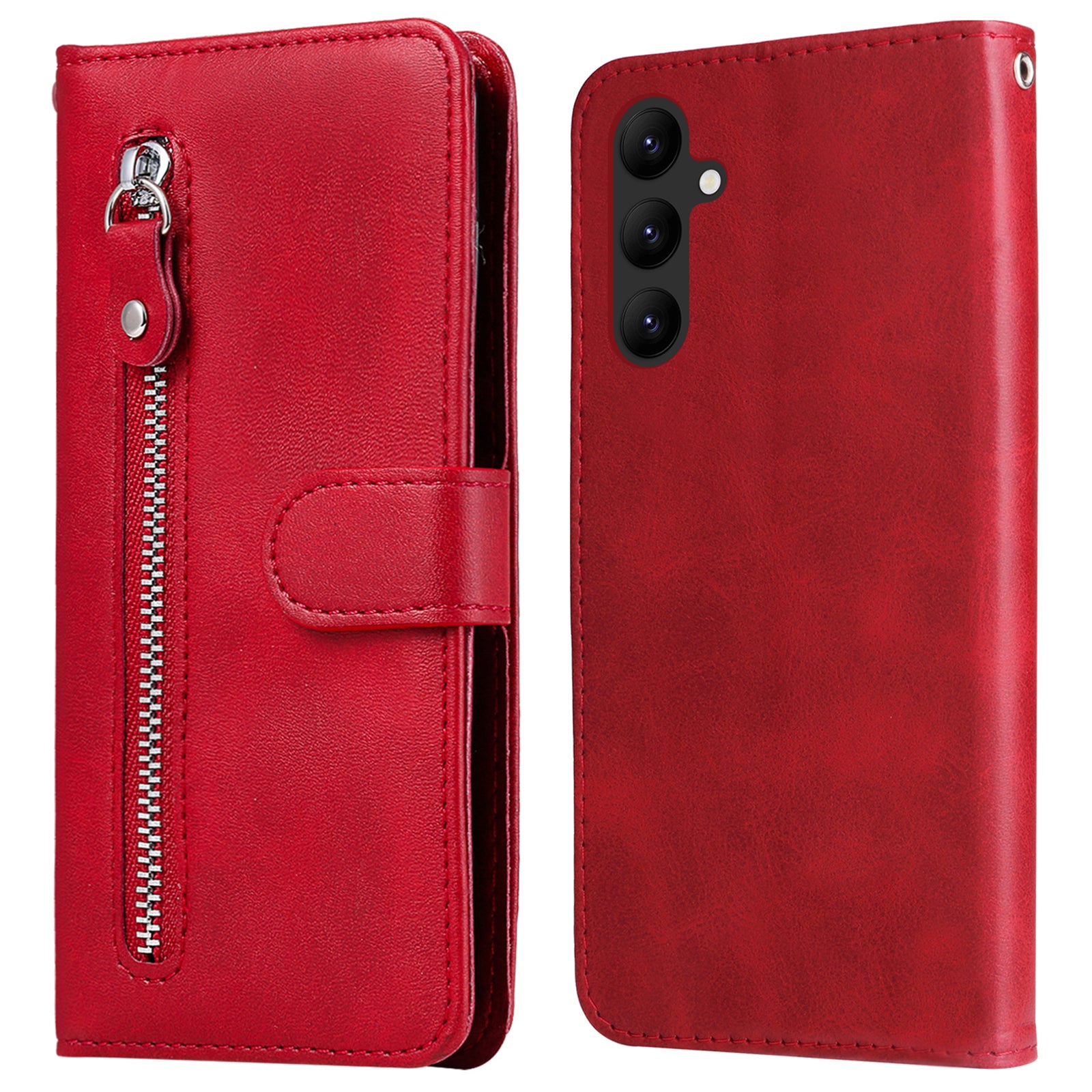 For Samsung Galaxy A24 4G Zipper Pocket Phone Stand Case Calf Texture Leather Wallet Phone Cover For Samsung Galaxy A24 4G Zipper Pocket Phone Stand Case Calf Texture Leather Wallet Phone Cover